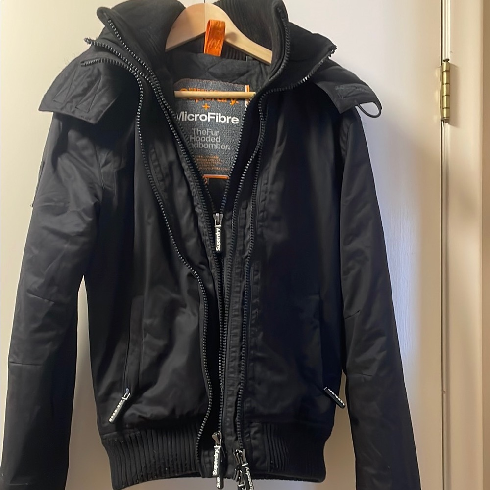 Superdy microfibre Windbomber hooded Jacket for Men